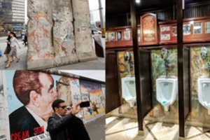 Berlyno sienos atkarpą galima atrasti net ir vyrų tualete