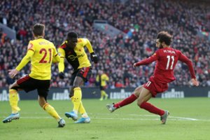  M. Salah du įvarčiai lėmė „Liverpool“ 16-ąją pergalę Anglijos lygoje
