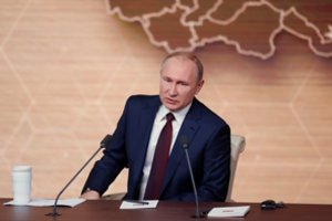 V. Putinas toliau neigia Rytų Ukrainos separatistų rėmimą: „Rusijos tankų ten nėra“