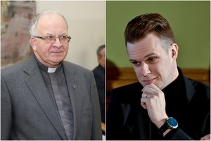Naujai partijai maldą sukalbėjęs kunigas R. Grigas pašiepė G. Landsbergį