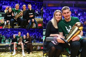 Karaliaus Mindaugo taurės finale – besilaukianti E. Ulanovo žmona ir Anna Douka su vaikais