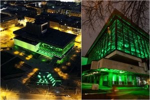Lietuvos nacionalinis operos ir baleto teatras nušvito viltinga žalia spalva