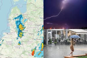 Per Lietuvą slenka liūties banga, perspėja apie žaibus