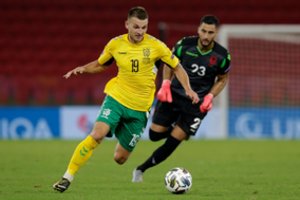 Lietuvos futbolo rinktinės kieme – šventė: pergalė Albanijoje nutraukė košmarišką seriją