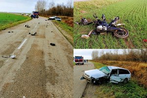 Baisi nelaimė Kauno r.: susidūręs su automobiliu žuvo motociklininkas