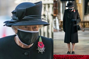 Karalienė Elizabeth II pirmą kartą viešumoje pasirodė su kauke
