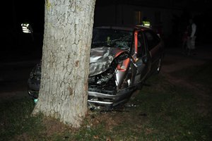 Skaudi avarija Pasvalio rajono miške: į medžius rėžėsi „Volvo“, sužeista jauna pora
