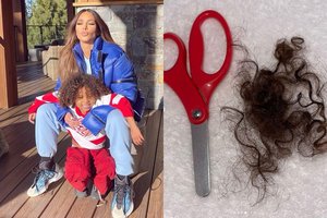 Kim Kardashian sūnus prisižaidė: žirklėmis pakoregavo savo šukuoseną