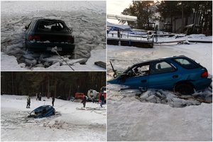 Iš Kauno marių dugno ištraukto „Subaru“ savininkas: „Pardaviau jį likus pusvalandžiui iki įlūžimo“