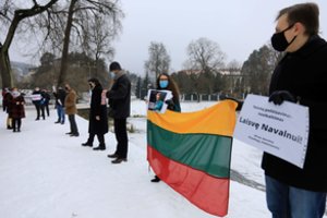 Baltijos šalyse surengta solidarumo su Rusijos opozicijos lyderiu A. Navalnu akcijų