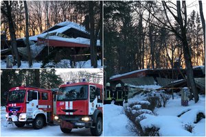  Sniegas traiškė Vilniaus kavinės stogą – įgriuvo konstrukcijos, vyksta gelbėjimo darbai