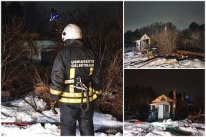 Vilniuje atvira liepsna degė trijų šeimų namas, du žmonės žuvo