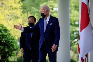 Pirmajame J. Bideno viršūnių susitikime JAV ir Japonija parodė vieningą poziciją