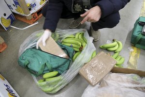 Lenkijoje prekybos tinklo darbuotojai rado kokaino partiją, paslėptą bananų siuntose