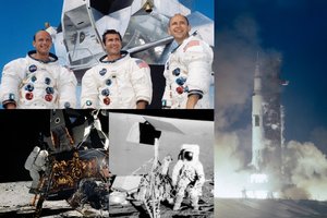 Nepaprastoji „Apollo 12“ misija: žaibo smūgiai, nuotykiai Mėnulyje ir nusileidimas, pasibaigęs siūlėmis galvoje