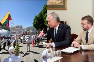G. Nausėdos patarėjas apie sveikinimą protestuotojams: „Prezidentas nebijo bendrauti su žmonėmis“