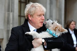 Jungtinės Karalystės ministrą pirmininką B. Johnsoną rausti verčia jo šuns „romantiški poreikiai“