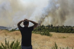 Graikiją apėmus smarkiausiai per kelis dešimtmečius kaitros bangai kovojama su gaisrais 