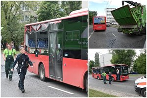 Vilniuje susidūrė šiukšliavežis ir autobusas – nukentėjo moteris
