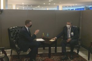 G. Landsbergis su Kazachstano užsienio reikalų ministru aptarė situaciją regione