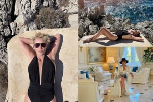 Per atostogas su maudymosi kostiumėliu pozavusi 63-ejų Sharon Stone sustabdė laiko tėkmę