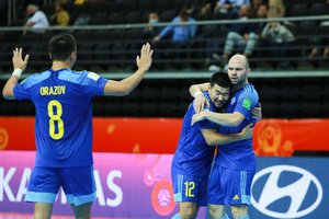 Kazachstano rinktinę į pasaulio futsal pusfinalį ištempė brazilo pelnytas įvartis