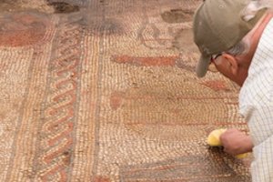 Ūkininko lauke atidengta įspūdinga senovinė  mozaika – viena iš nedaugelio tokių mozaikų Europoje