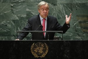 Kelioms šalims paskelbus diplomatinį boikotą JT vadovas sako vyksiantis į Pekino olimpiadą