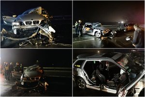 Per avariją Kaune visiškai sumaitoti automobiliai: BMW vairuotoją vadavo ugniagesiai, sužeisti nepilnamečiai