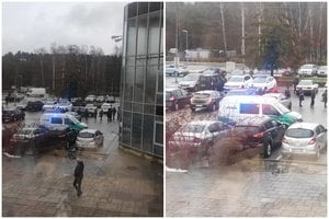 Policija vėl lėkė į Vilniaus parduotuvę, kurioje buvo peršautas apsaugininkas: kilo konfliktas su klientu
