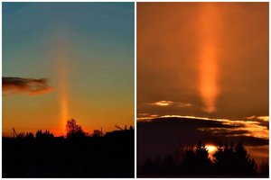 Lietuviai vėl dalijasi įspūdingais gamtos reiškiniais: danguje pasirodė Saulės stulpai