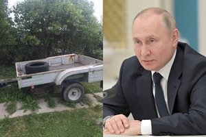 Oficialūs V. Putino turtai kelia ir juoką: senos „Volgos“ ir priekaba bulvės vežti