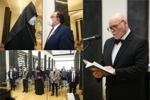 Bibliotekoje garbūs svečiai klausėsi armėnų vienuolio giedojimų