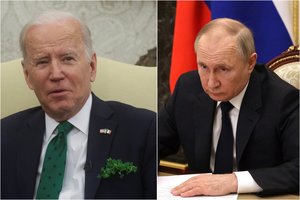 J. Bidenas pavadino V. Putiną „kruvinu diktatoriumi“ ir „grynu banditu“