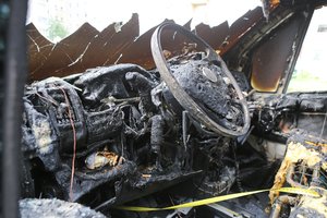 Klaipėdos rajone sudegintas automobilis „VW Tauran“