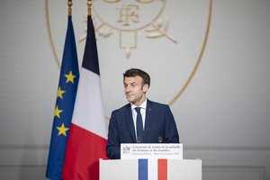 Prancūzijos prezidentas E. Macronas surengs pirmąjį rinkimų kampanijos mitingą