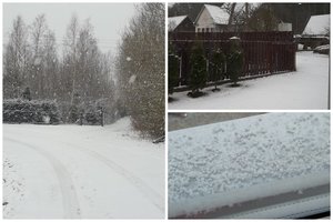 Orų staigmenos: dalyje Lietuvos sniego paklodė, kitur – perkūnijos