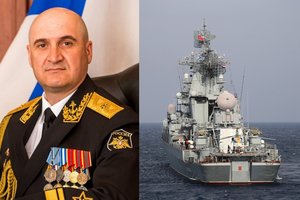 Nuskendus „Moskva“ – kaltųjų paieškos: pranešama, kad suimtas Rusijos Juodosios jūros laivyno vadas