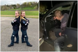 Ką tik policijoje dirbti pradėjusios seserys dvynės ne tarnybos metu sučiupo girtą vairuotoją