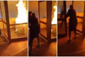 Per gaisrą Panevėžio gimnazijoje mokytojoms nemokėjus naudotis gesintuvu, ugnį užgesino mokinės