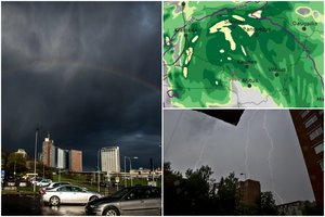 Per Lietuvą slinks vandeningas ciklonas: įspėja – daug kur smarkus lietus, vietomis su perkūnija ir stipriais vėjo gūsiais