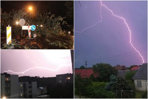 Po audros Vilniaus krašte – galingi stichijos smūgiai Kauno ir kitiems regionams: žaibai trenkė į namus, virto medžiai, tvino gatvės