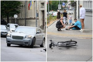 Vilniaus centre „Chrysler“ partrenkė dviračiu važiavusį maisto išvežiotoją