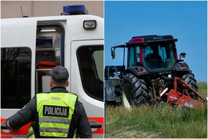 Kraupi nelaimė Kauno rajone: traktorius pervažiavo iš jo iškritusį 85 metų ūkininką
