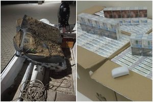 Druskininkų pasieniečiai Nemune aptiko rūkalų kontrabandą: rasti 2 tūkst. pakelių cigarečių ir GPS prietaisas