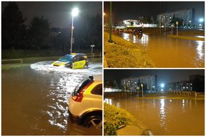 Liūtis skandina Klaipėdą: gatvės virsta upėmis, skęsta automobiliai