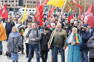 Šeimų sąjūdžio proteste – priekaištai ir valdantiesiems, ir Seimo opozicijai: gąsdina dar viena emigracijos banga