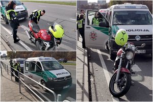 Itin judrioje Vilniaus eismo arterijoje – skaudi avarija: sužeista 25 metų motociklininkė