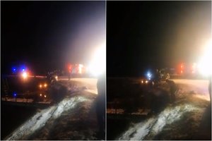 Šiaulių rajone į tvenkinį įlėkė „Renault“ automobilis, prireikė ugniagesių pagalbos