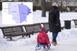 Į Lietuvą atkeliauja dar viena sniego porcija: sniego danga sieks 10 cm